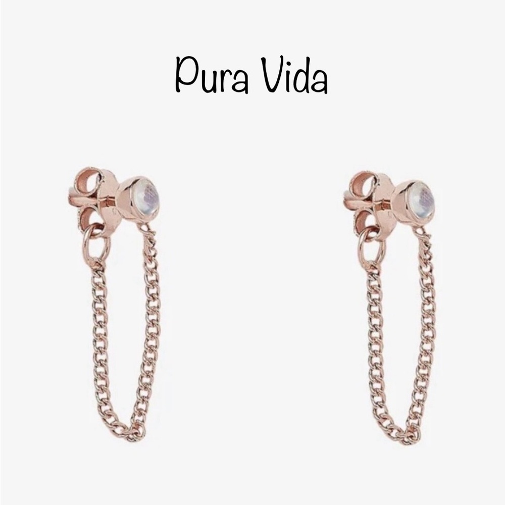 NWT Pura Vida Chain Ear Wrap Earrings in Rosegold
